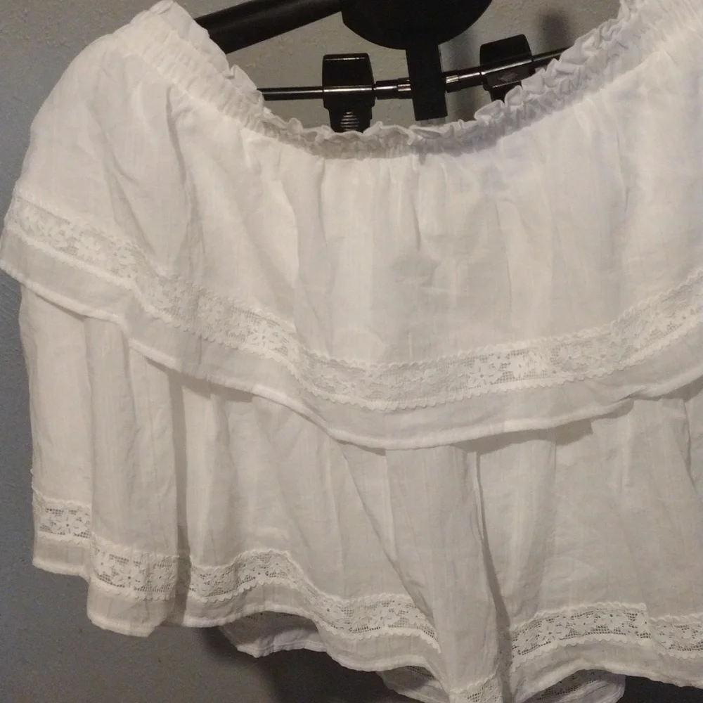 Wild Fable White Ruffle Mini Skirt – Effortlessly Chic, Size XXL, 100% Cotton